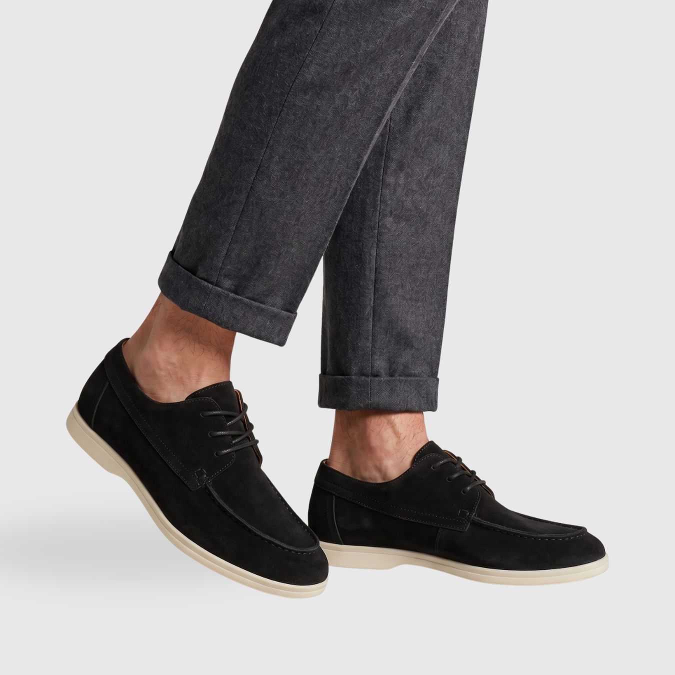 Chaussures homme en suédine à lacets semelle souple