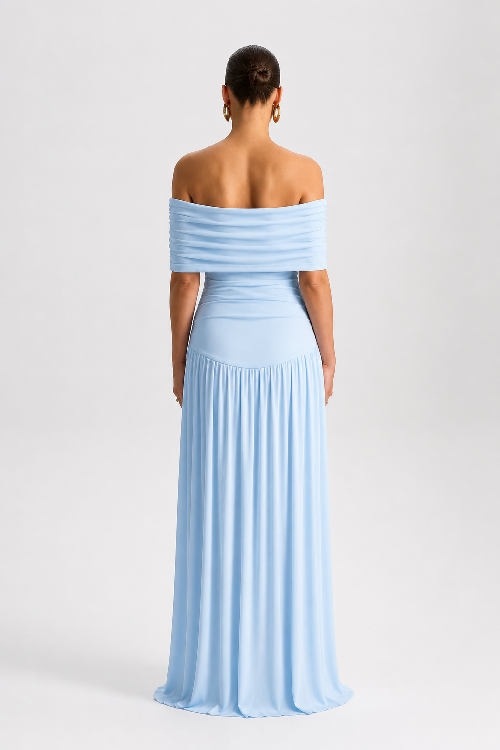 Robe Maternité Longue Épaules Dénudées Fluide Grossesse