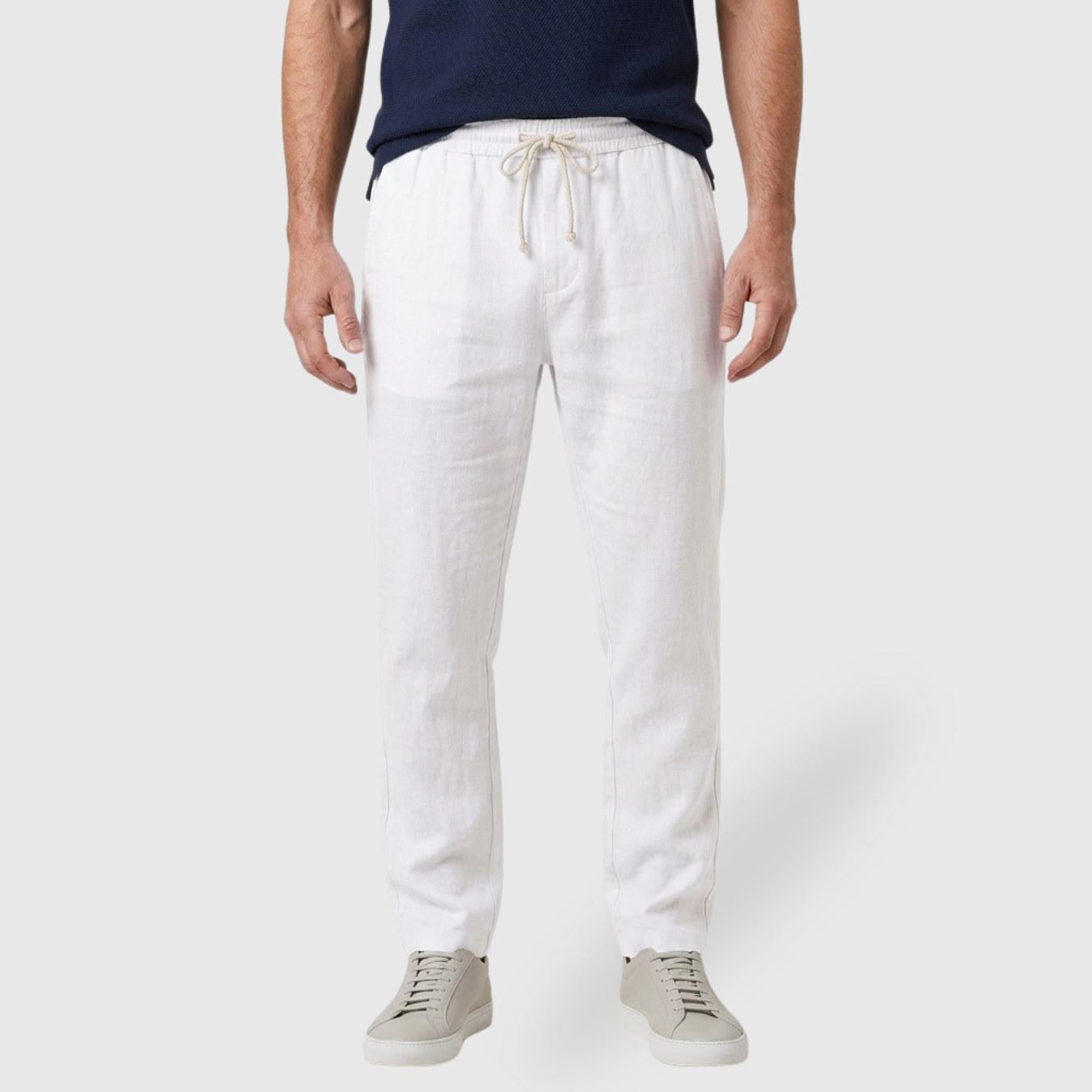 Pantalon homme été léger coupe droite respirant taille élastique