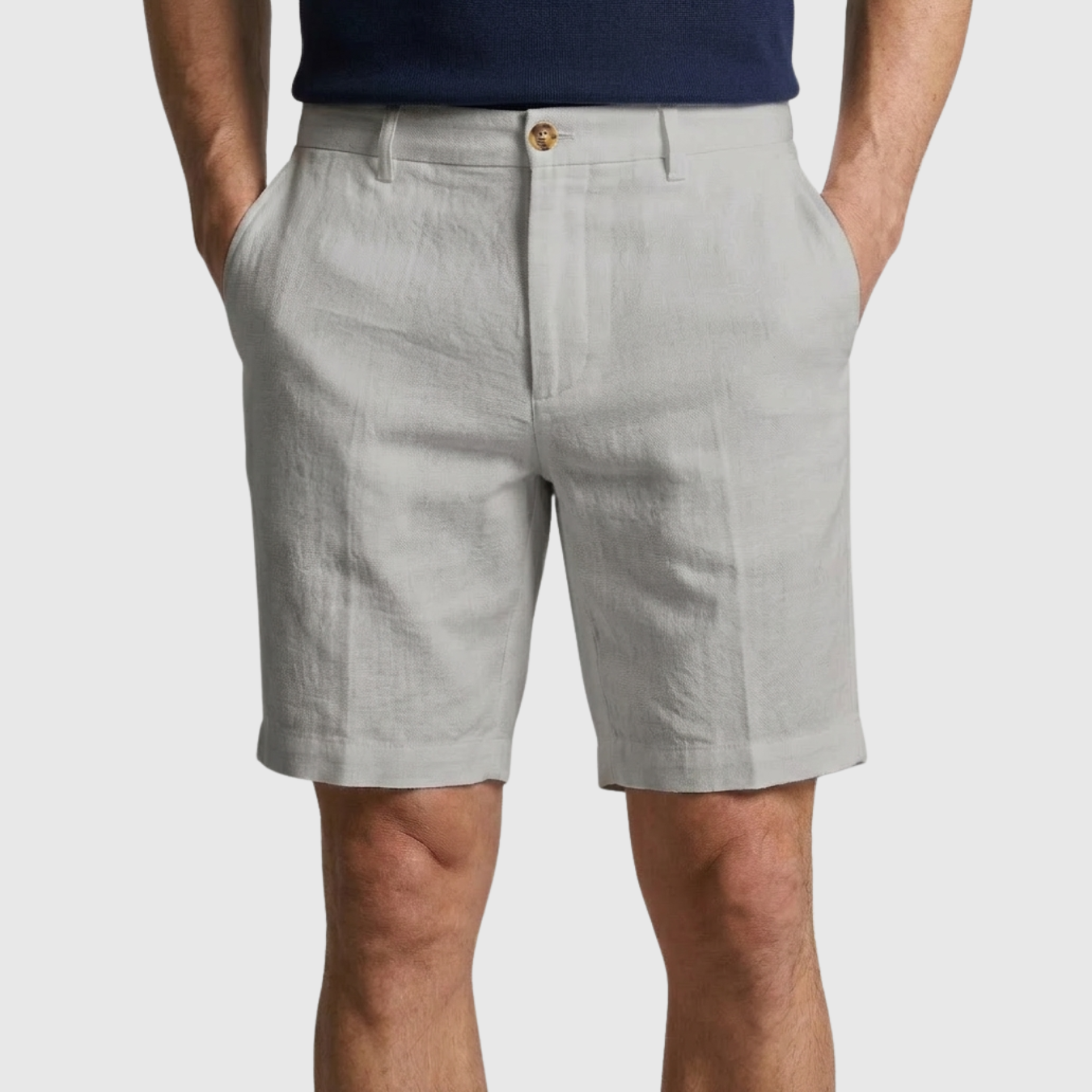 Short homme lin coupe décontractée taille élastique été léger