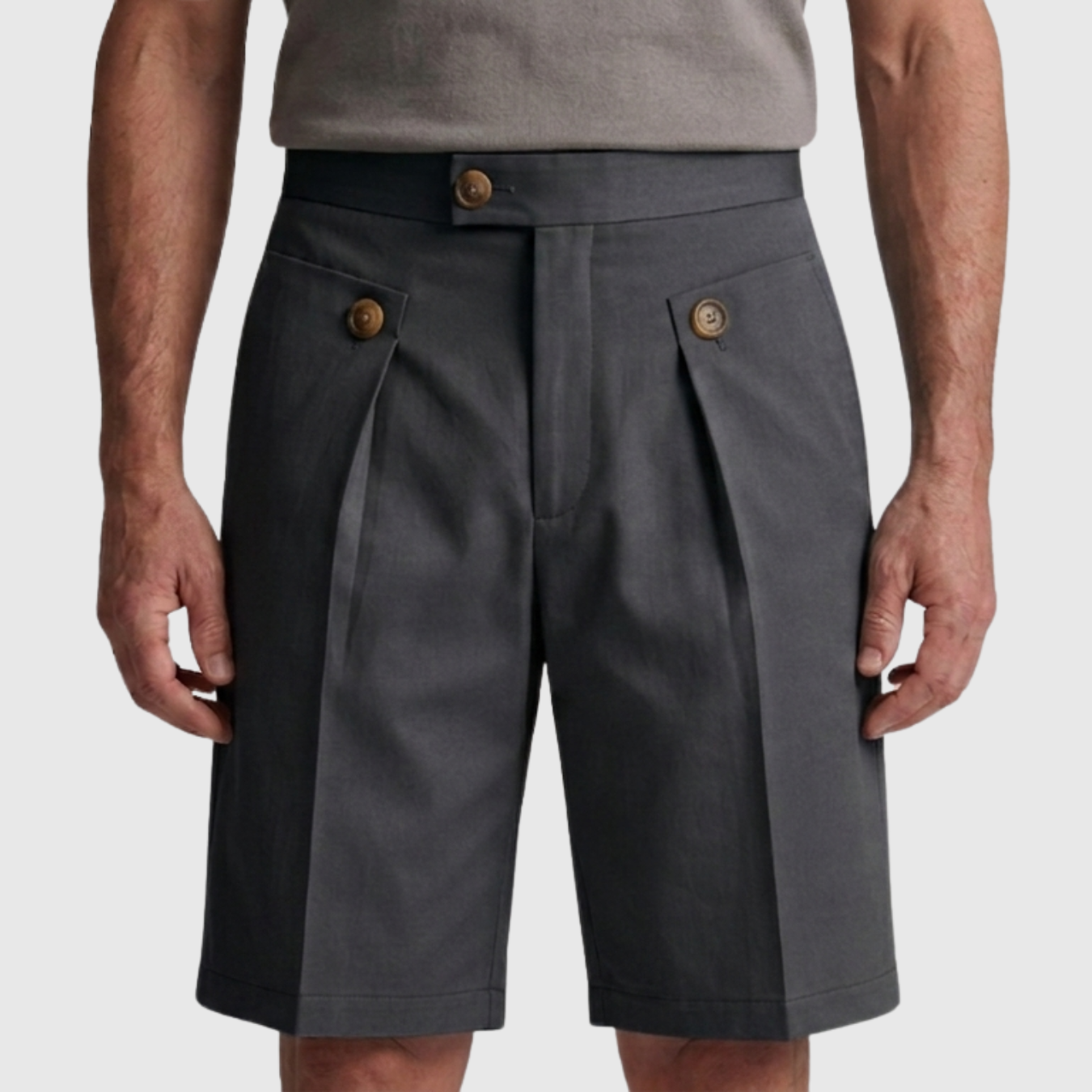 Short homme taille haute à pinces coupe ample