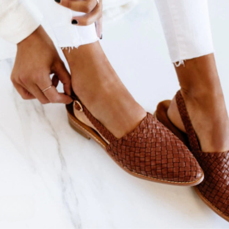 Nu-pieds tressés femme - sandales plates à boucle - quotidien