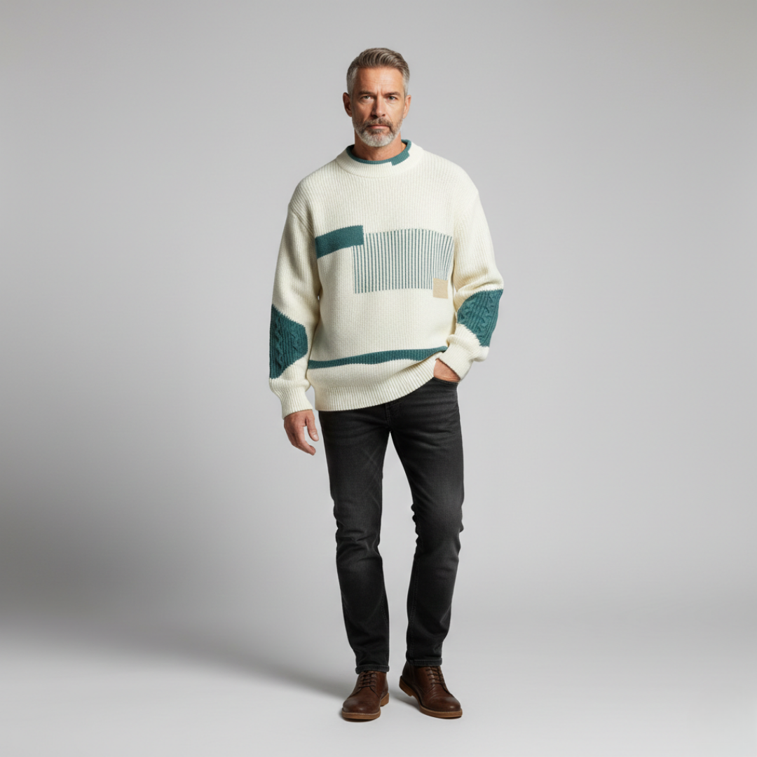 Pull en maille patchwork