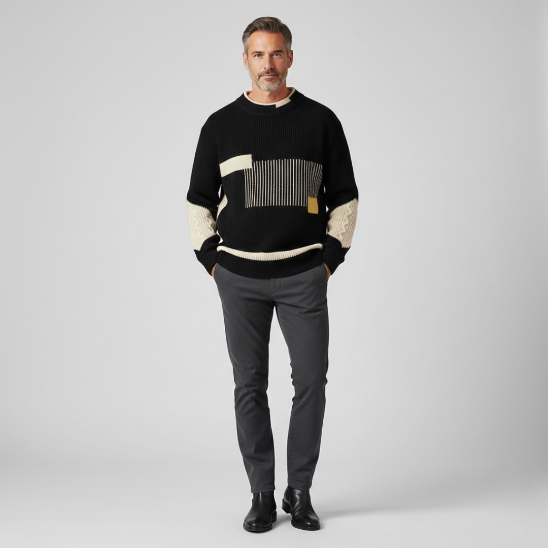 Pull en maille patchwork