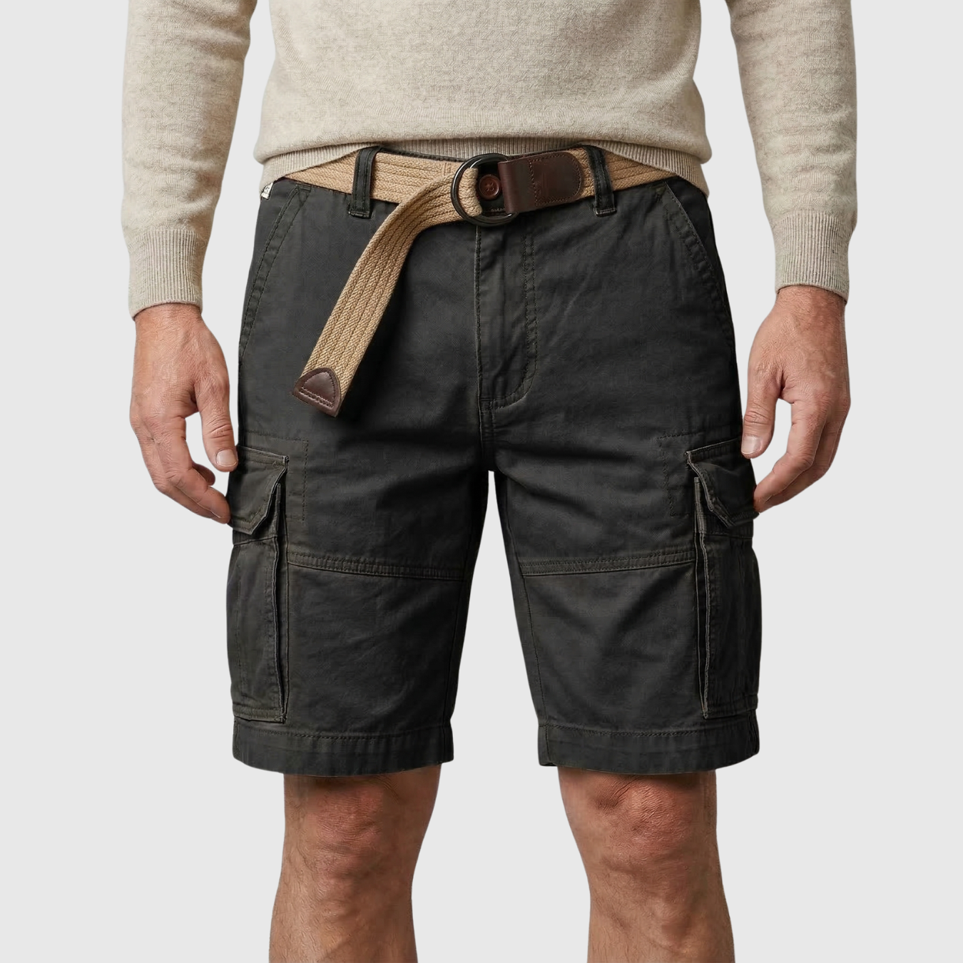 Short cargo homme multi-poches coupe droite short utilitaire été