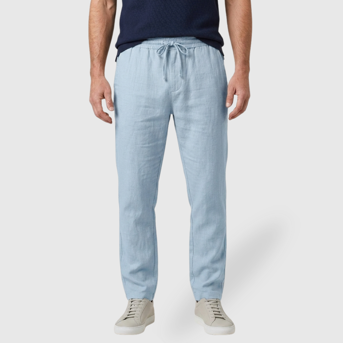 Pantalon homme été léger coupe droite respirant taille élastique
