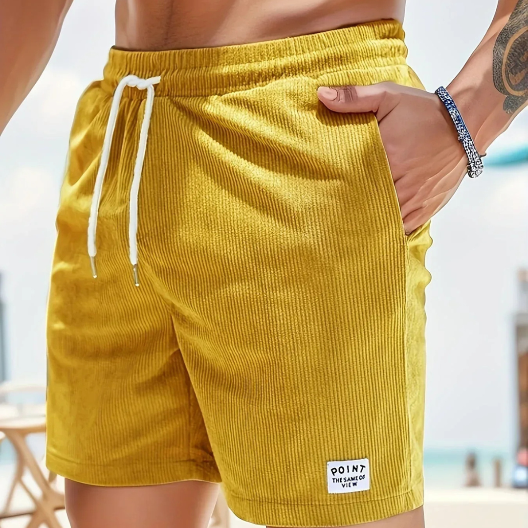 Haut short velours homme — vêtement décontracté d'été à lacet