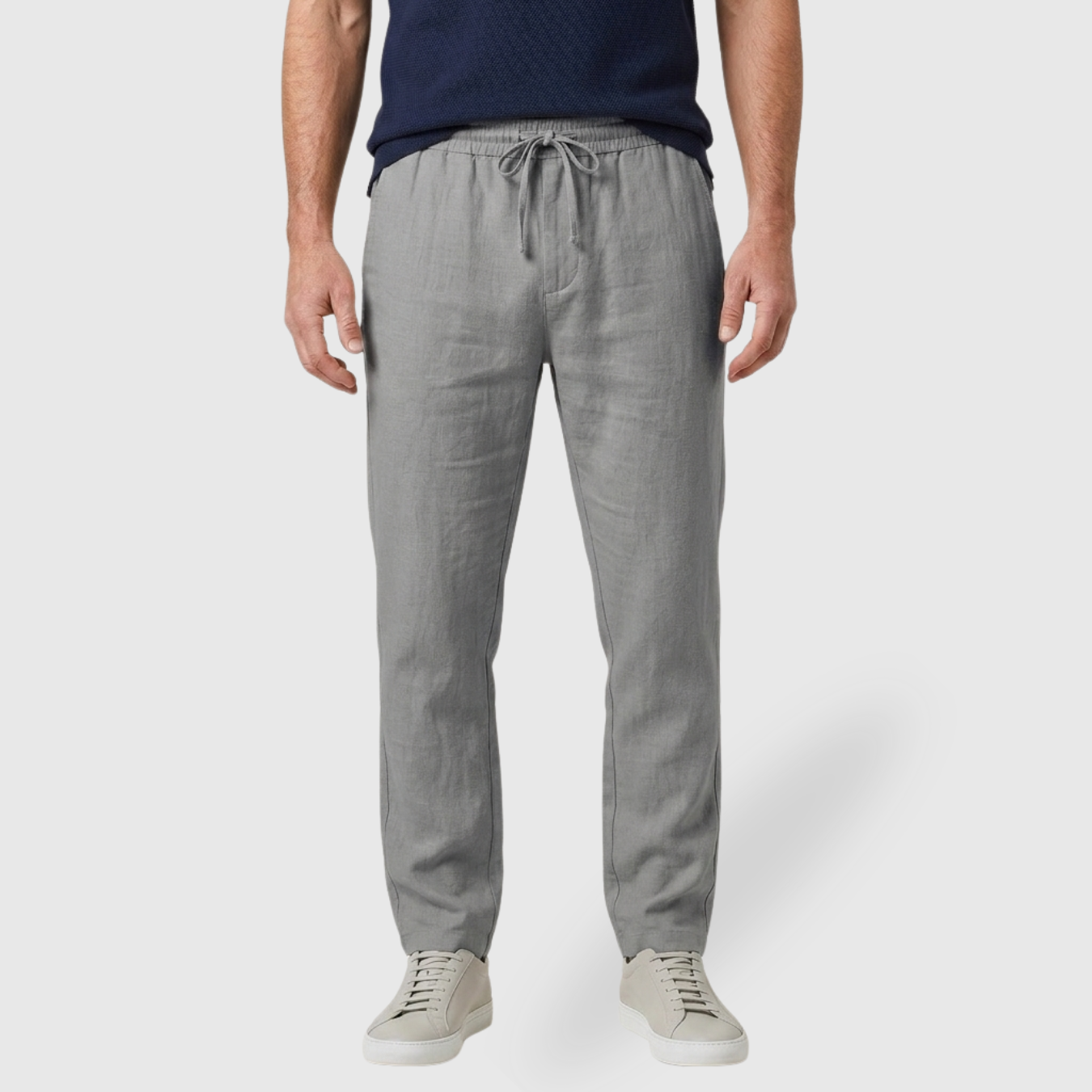 Pantalon homme été léger coupe droite respirant taille élastique