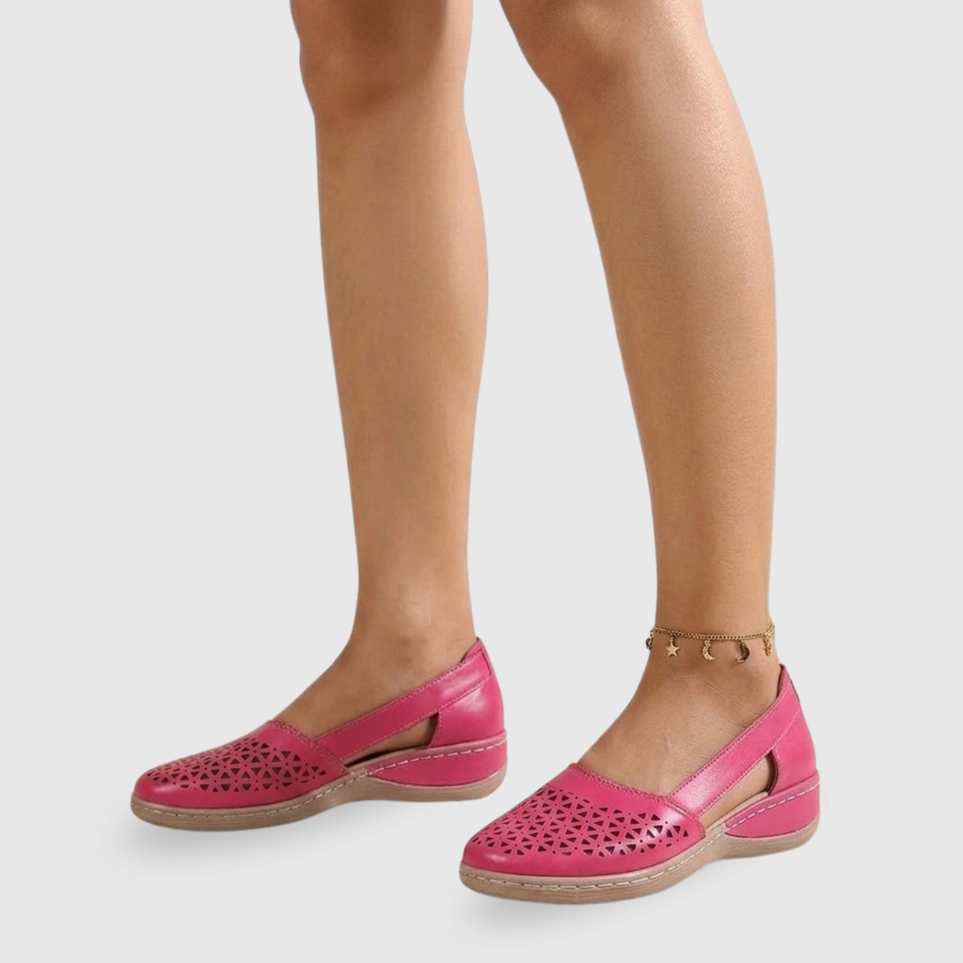 Mocassins femme ajourés semelle compensée confort marche