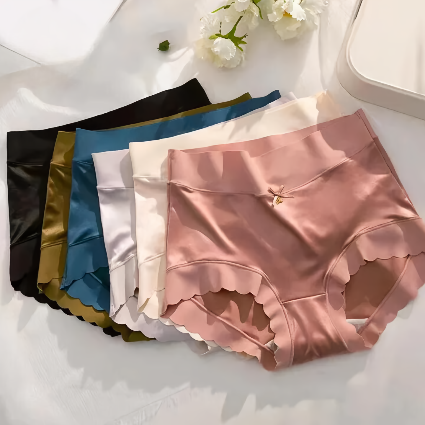 Lot 5 culottes femme satin sans coutures coupe régulière