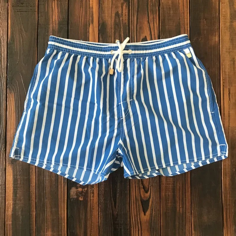 Short de bain homme séchage rapide motif rayures