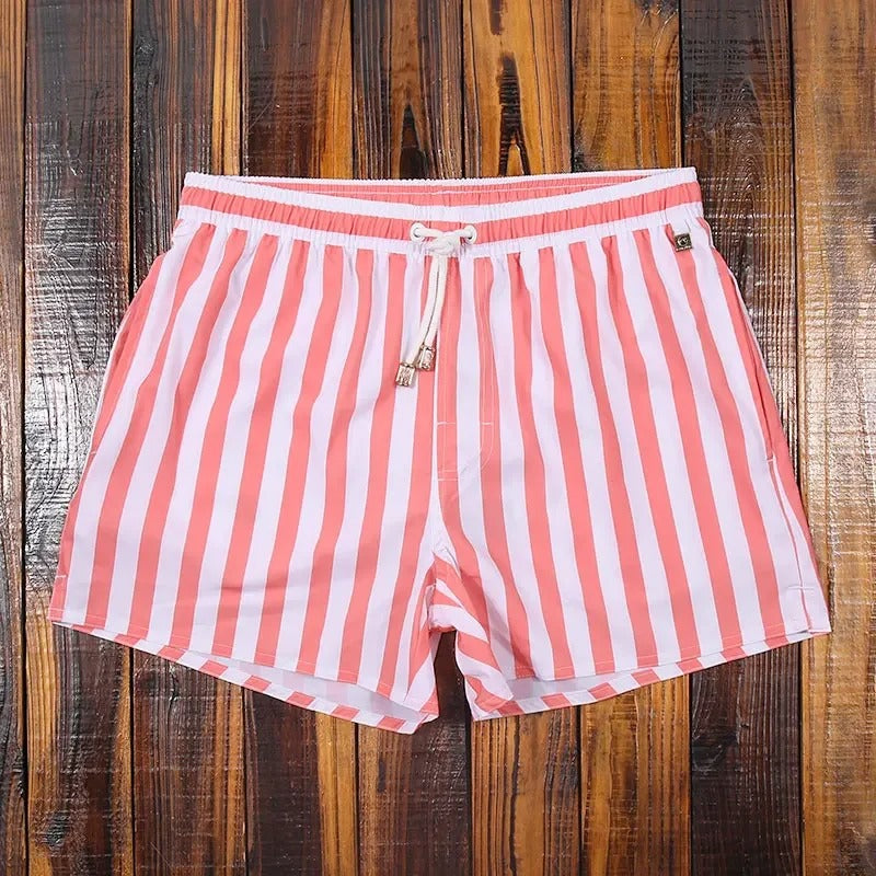 Short de bain homme séchage rapide motif rayures