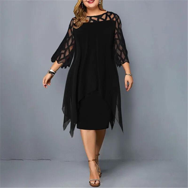 Robe Midi Femme Élégante Polyvalente Coupe Ajustée