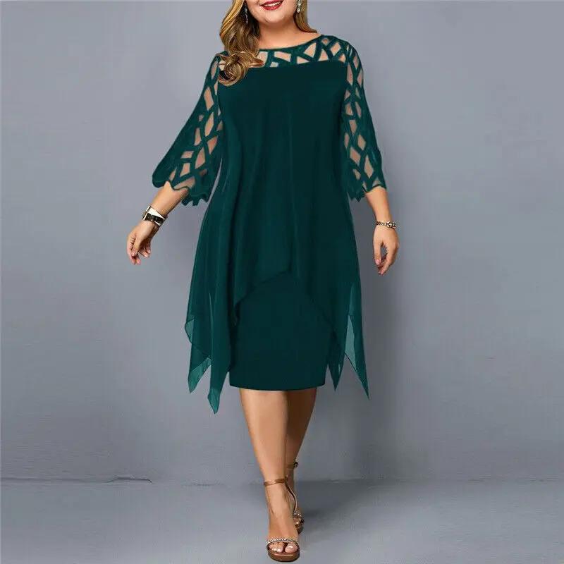 Robe Midi Femme Élégante Polyvalente Coupe Ajustée