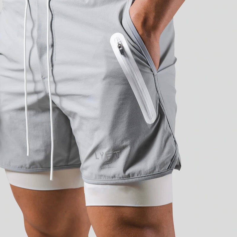 Short de sport homme 2-en-1 avec compression intégrée
