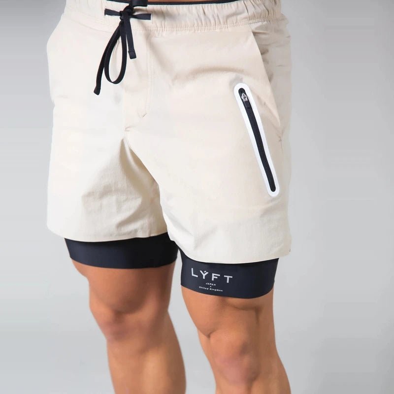 Short de sport homme 2-en-1 avec compression intégrée