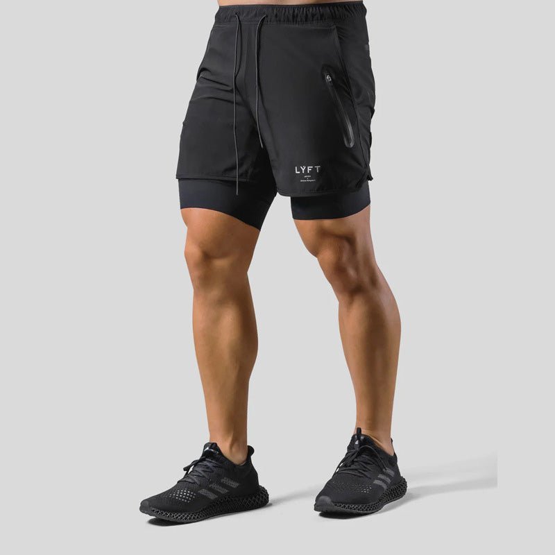 Short de sport homme 2-en-1 avec compression intégrée
