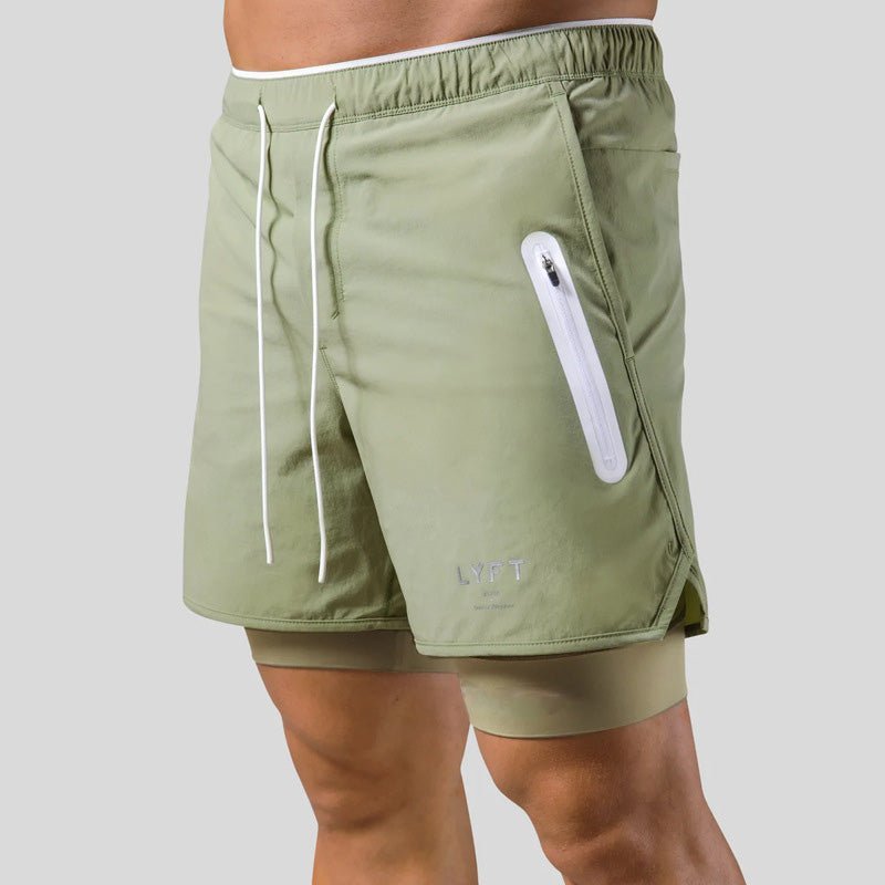 Short de sport homme 2-en-1 avec compression intégrée