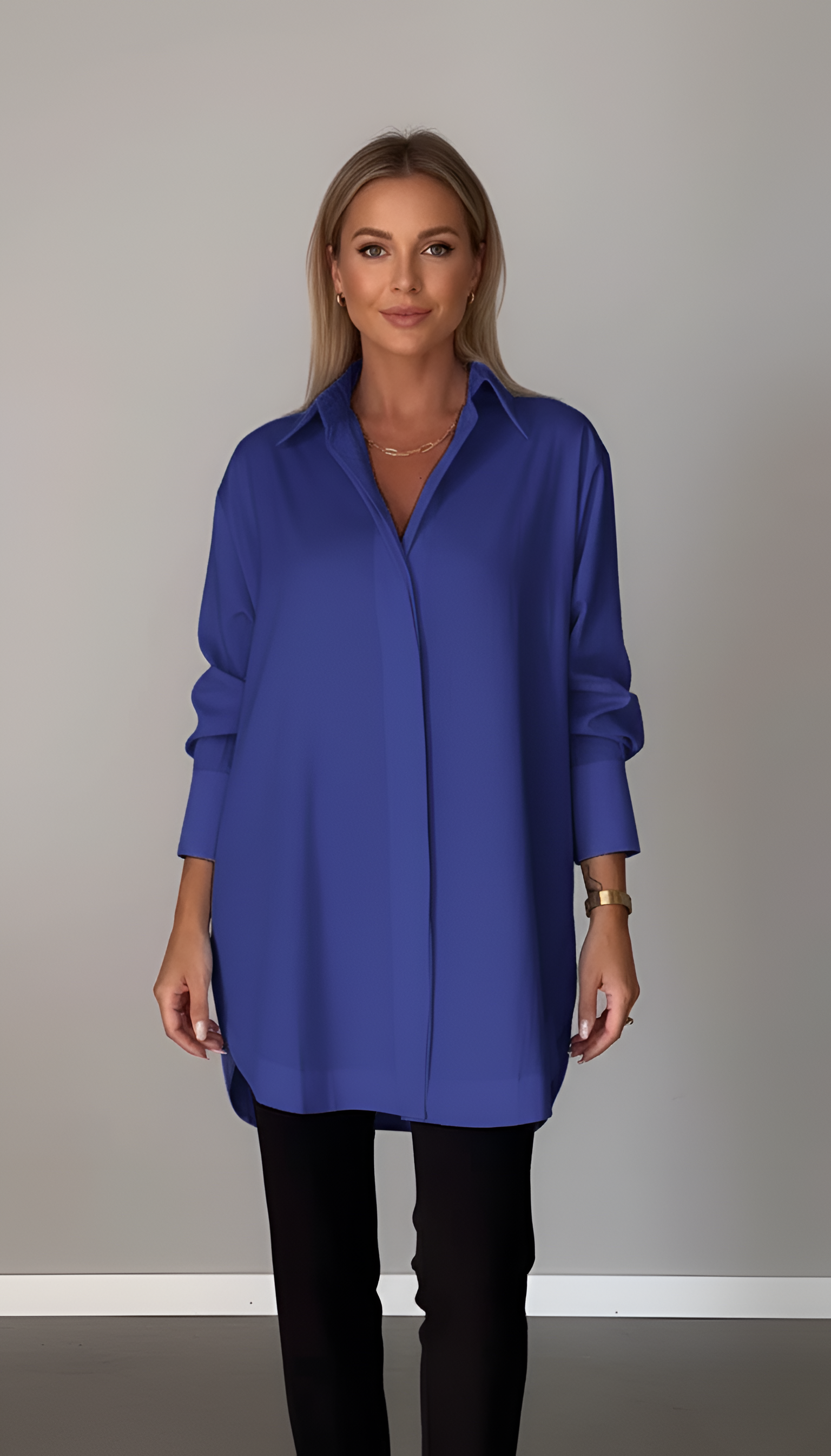 Chemise femme oversize en coton col classique