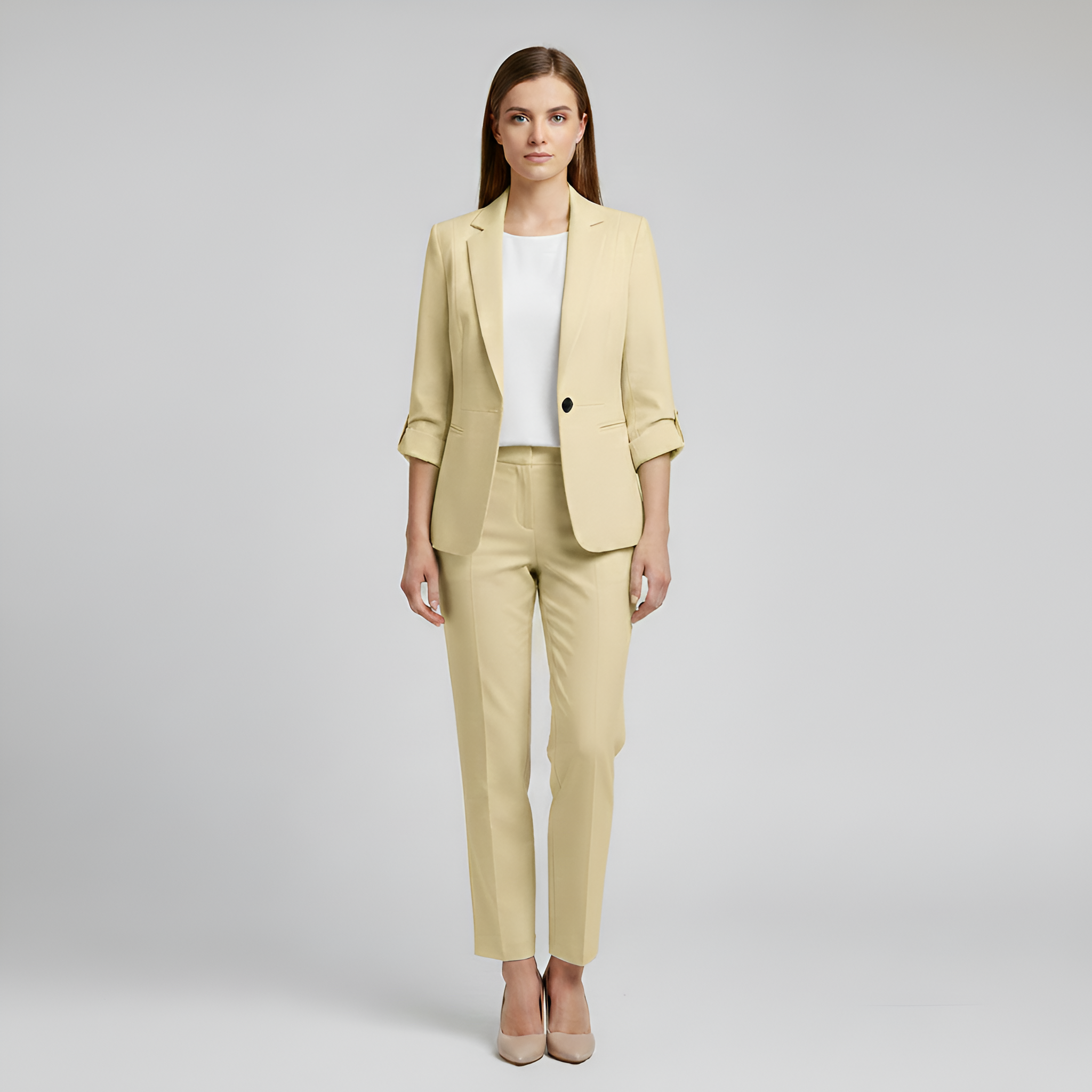 Ensemble femme blazer et pantalon tailleur élégant