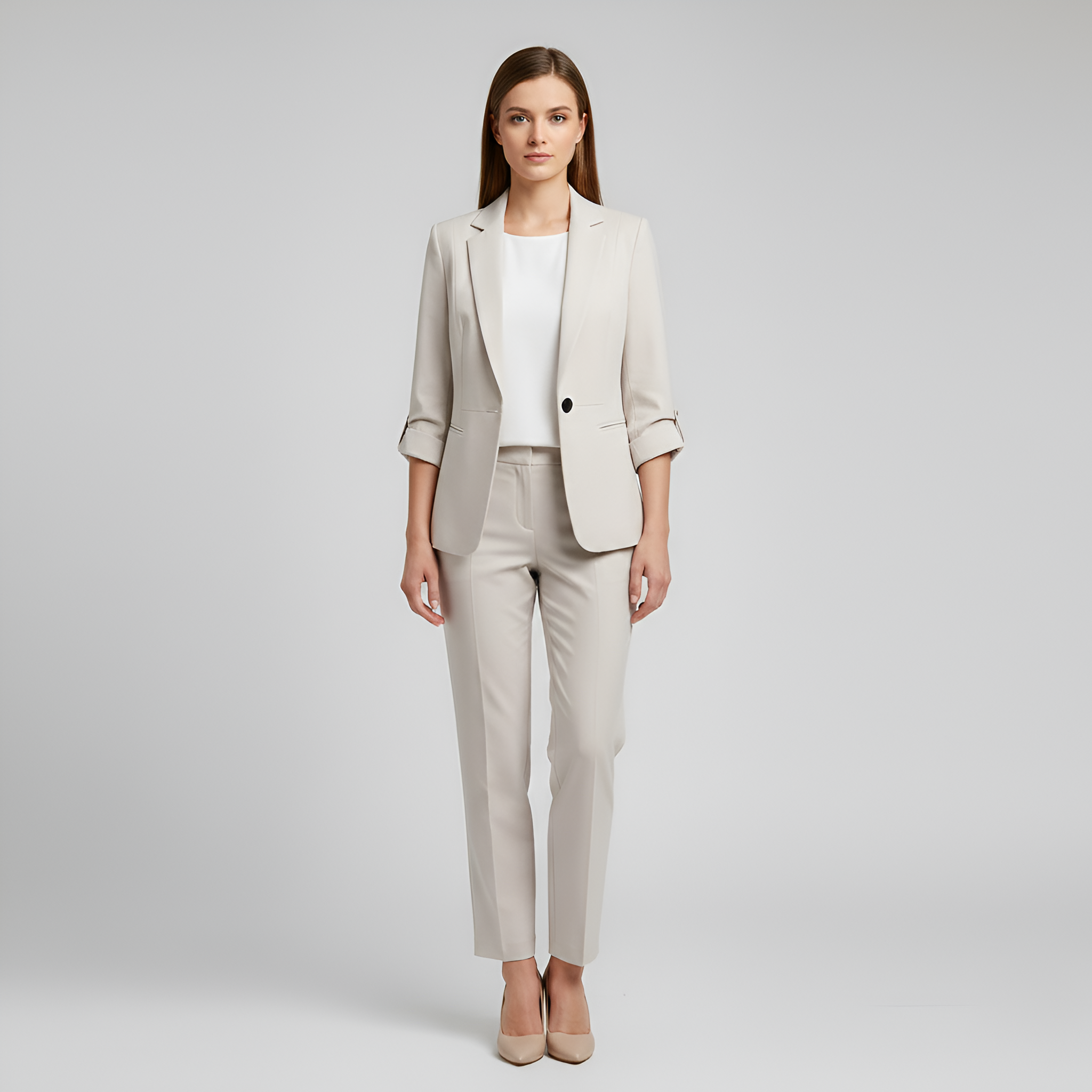 Ensemble femme blazer et pantalon tailleur élégant