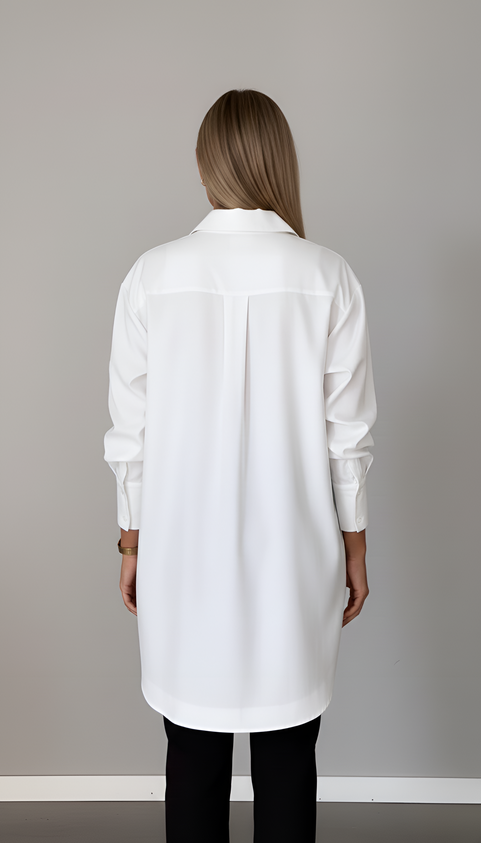 Chemise femme oversize en coton col classique