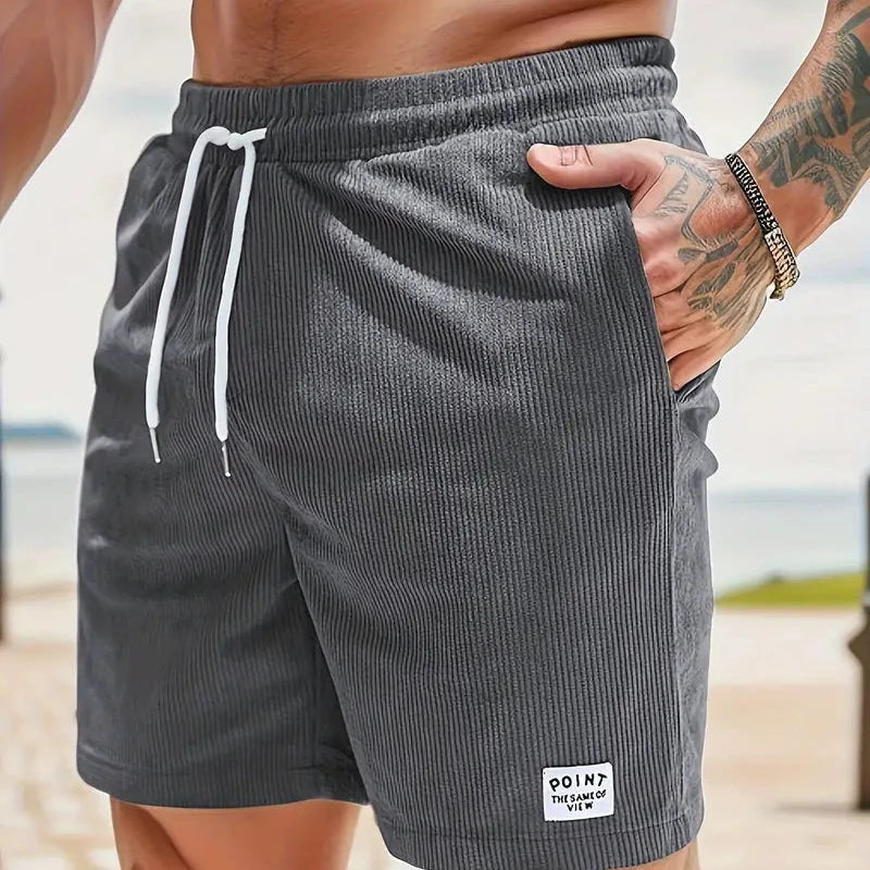 Haut short velours homme — vêtement décontracté d'été à lacet