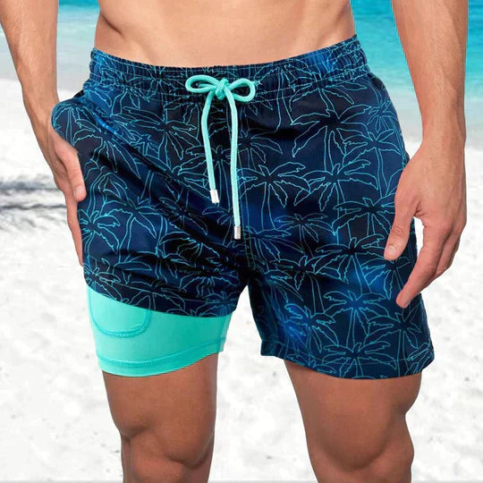 Short de Bain Homme Doublure Compression Sport Plage
