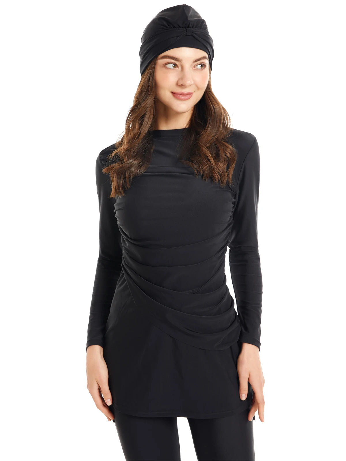 Burkini femme grande taille couverture intégrale ensemble 3 pièces