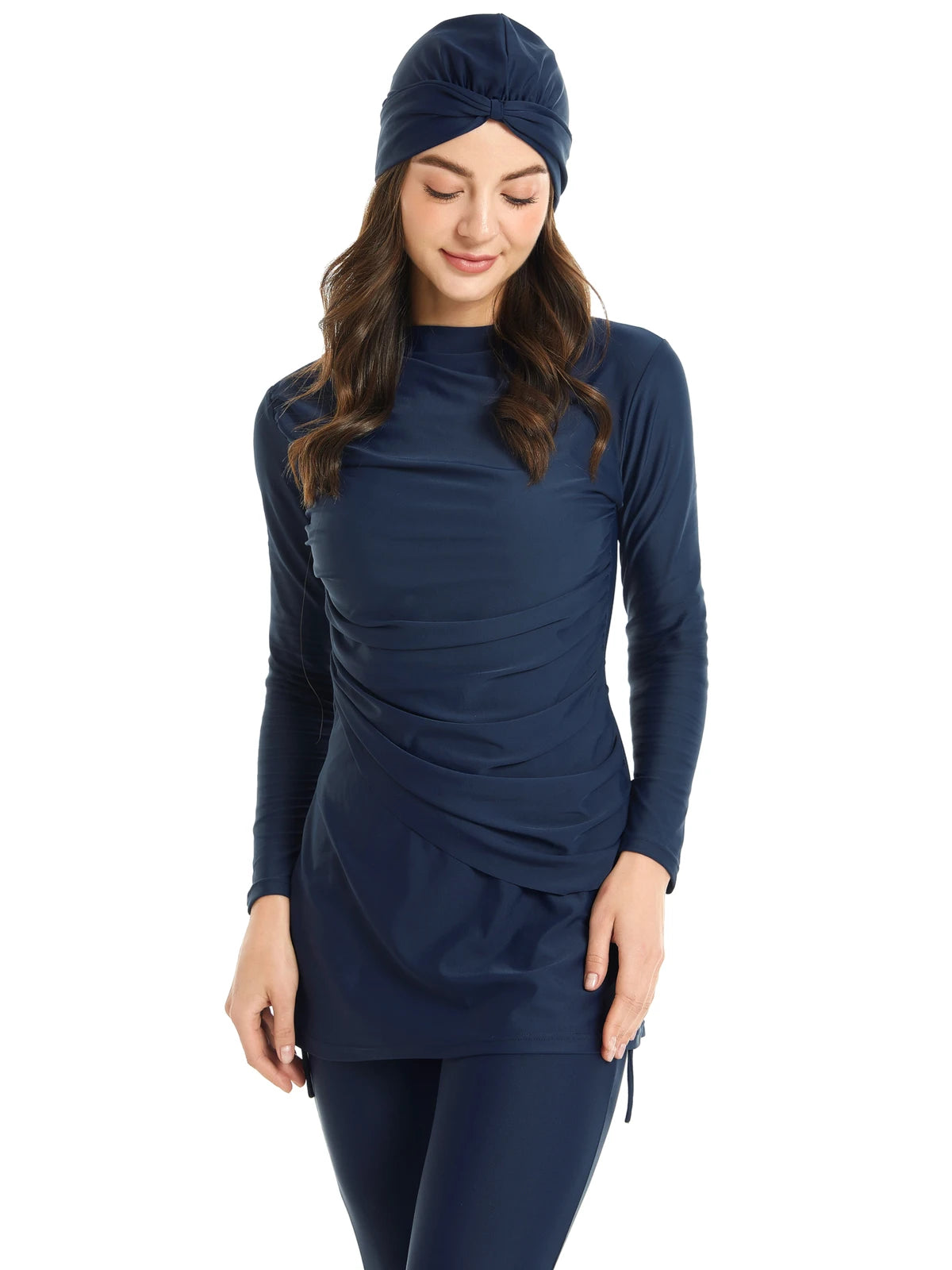 Burkini femme grande taille couverture intégrale ensemble 3 pièces