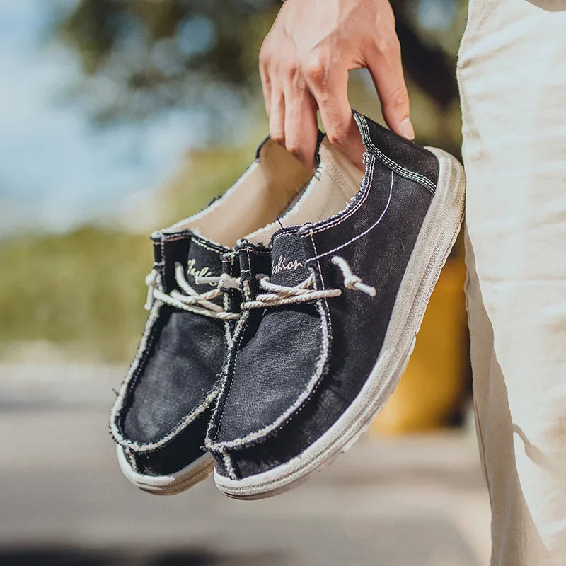 Chaussures Homme Slip-On Tissu Souple Légères Confort Casual