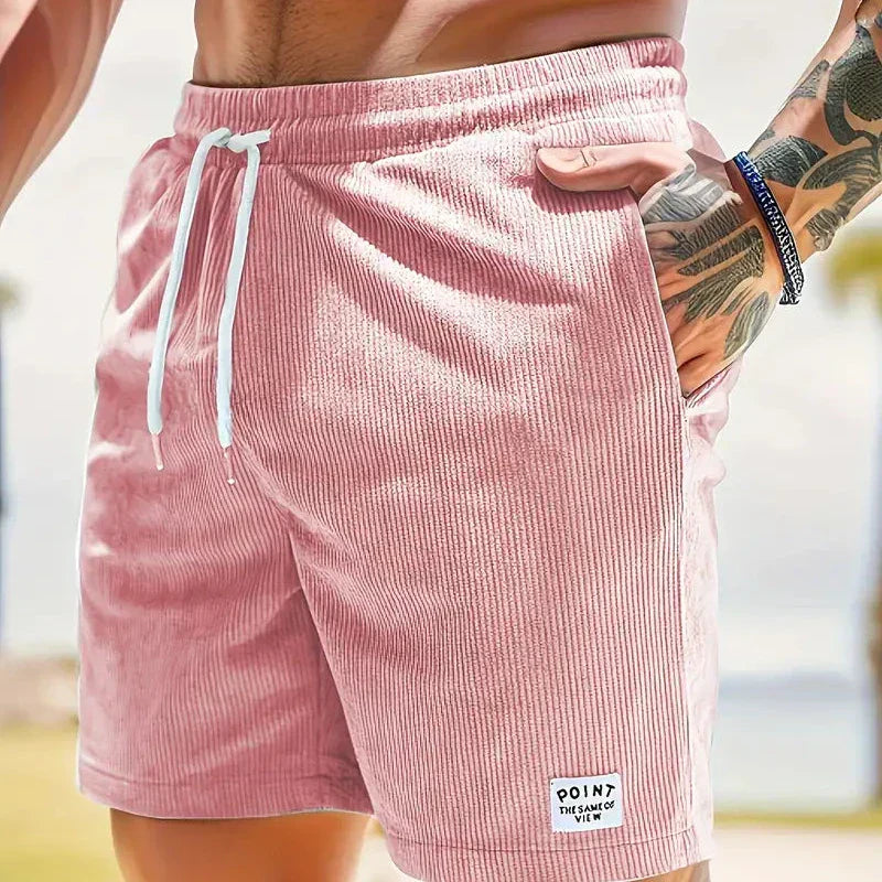 Haut short velours homme — vêtement décontracté d'été à lacet