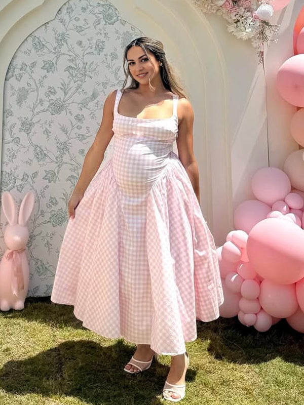 Robe Maxi Maternité Ligne A Bretelles Élégante