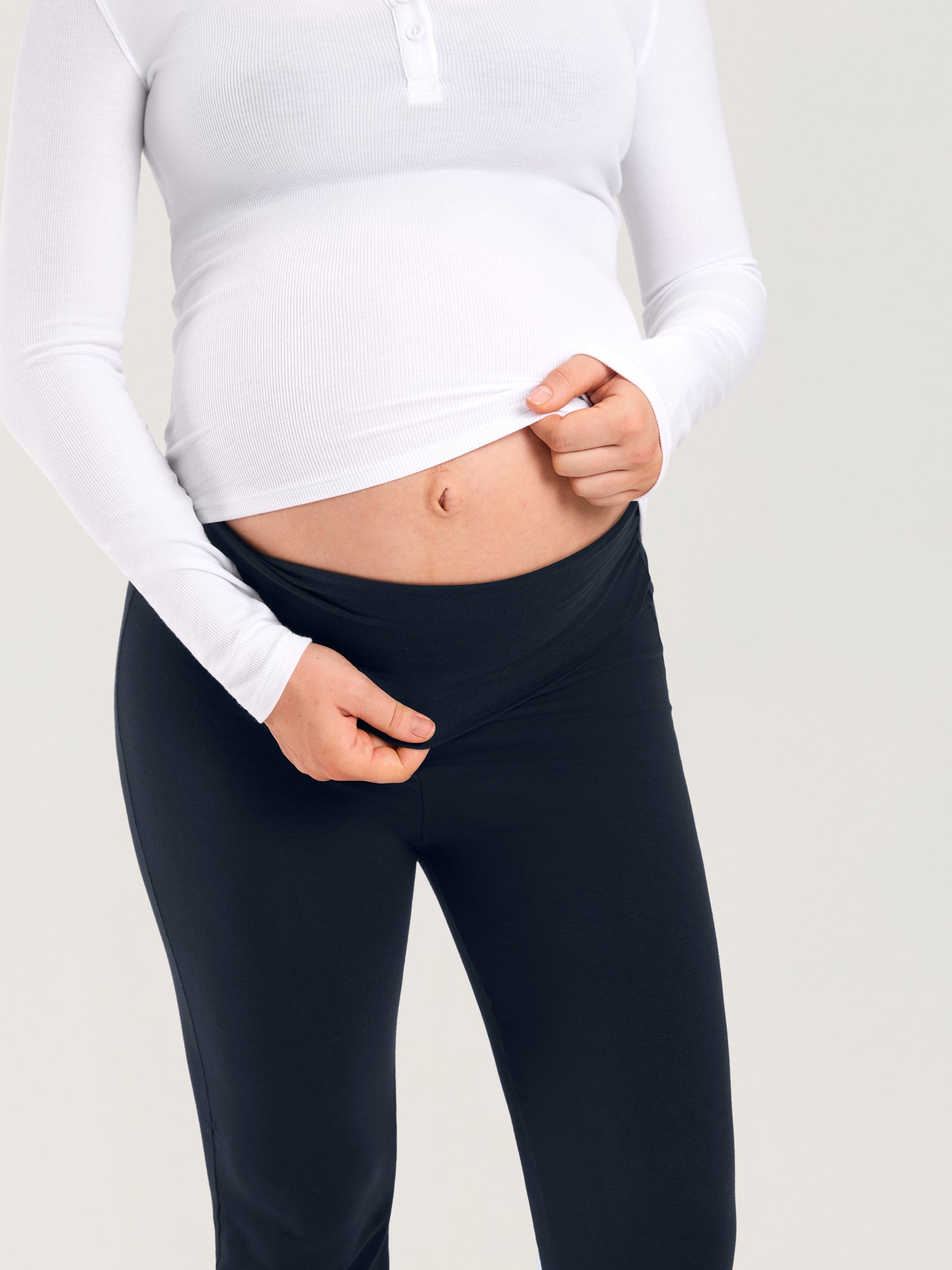 Pantalon Maternité Coton Évasé Taille Haute Grossesse