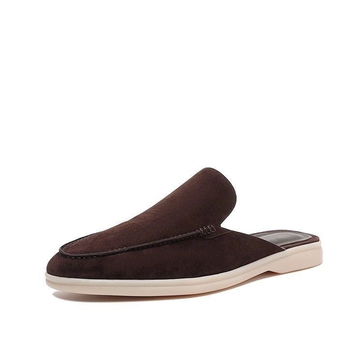 Mocassins homme sans talonnette slip-on style daim décontracté