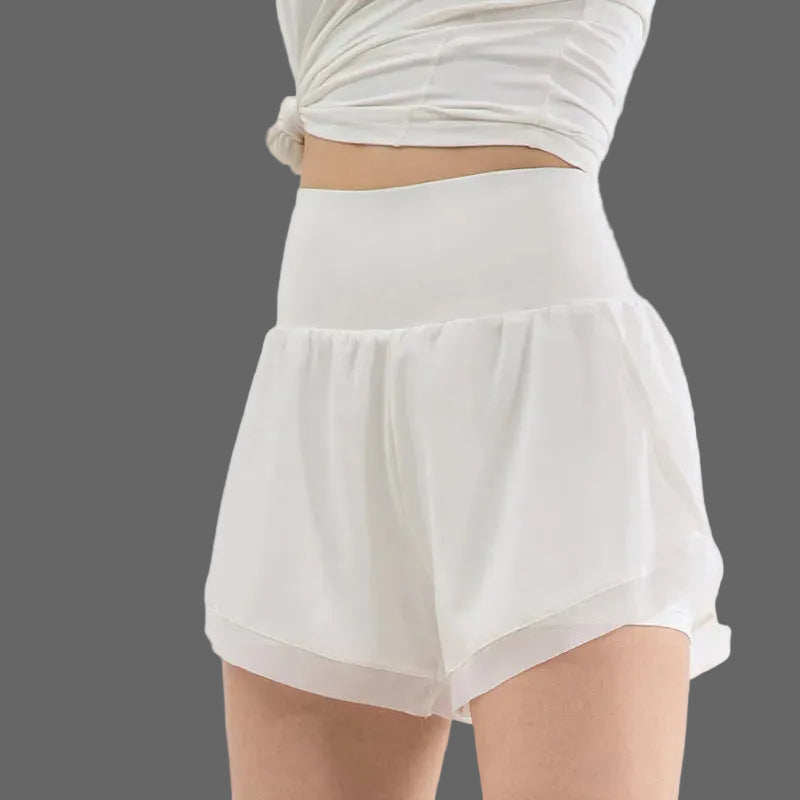 Short de sport femme 2-en-1 taille haute yoga