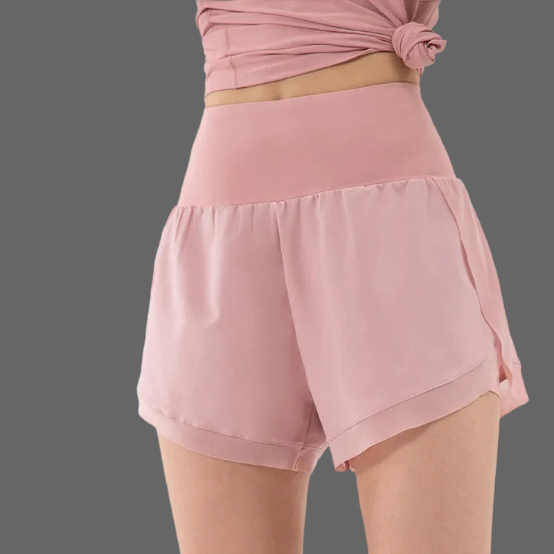 Short de sport femme 2-en-1 taille haute yoga