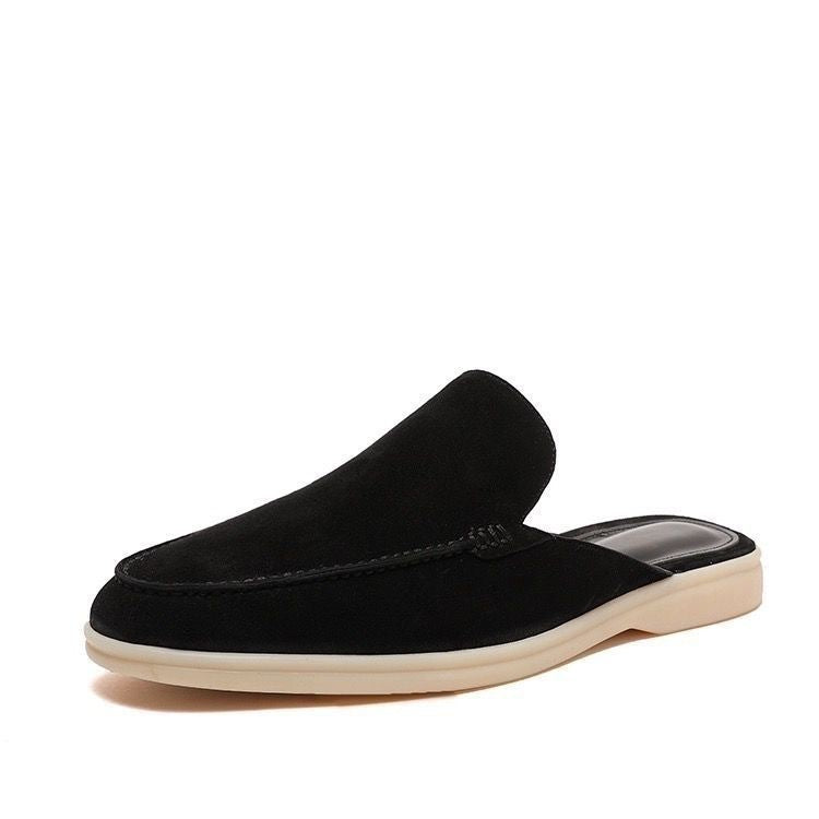 Mocassins homme sans talonnette slip-on style daim décontracté
