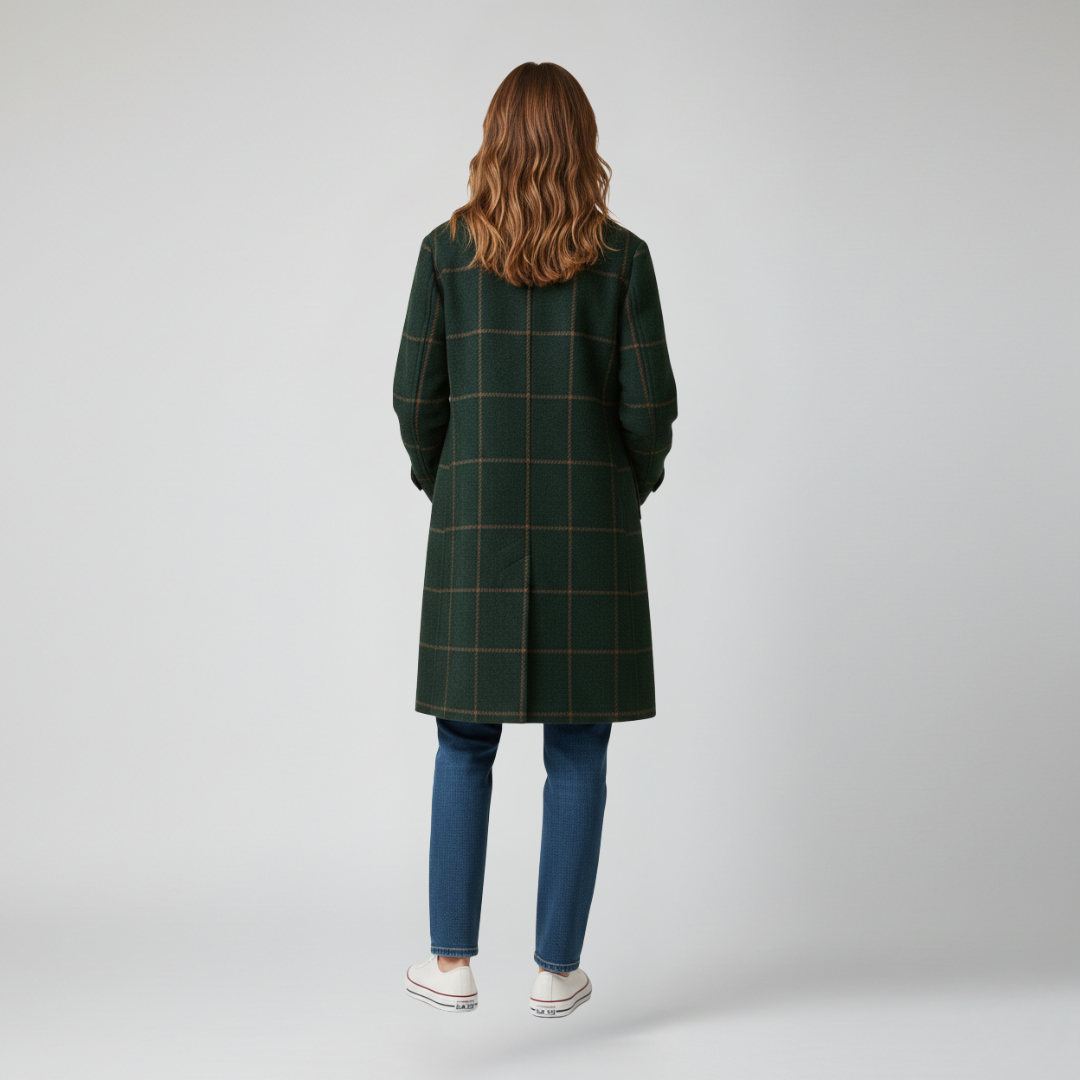 Manteau à carreaux rétro Meghan