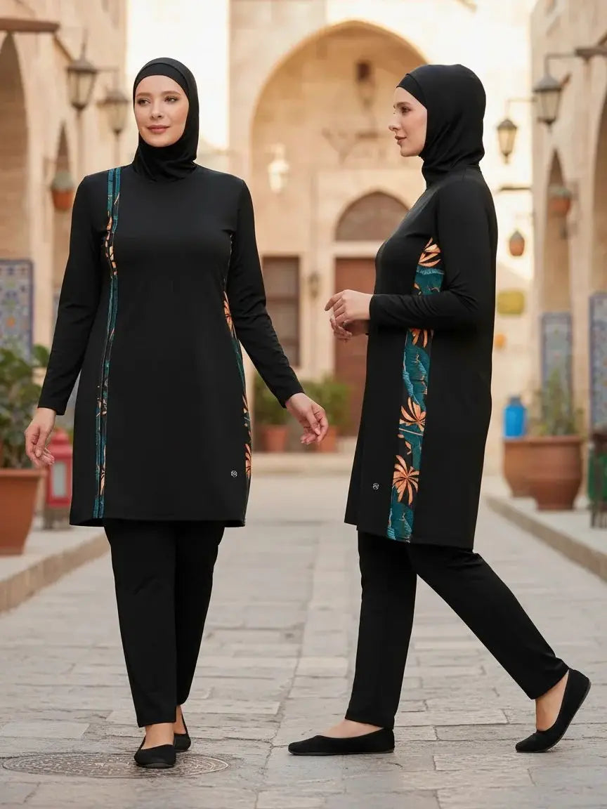 Burkini sport femme 3 pièces manches longues séchage rapide