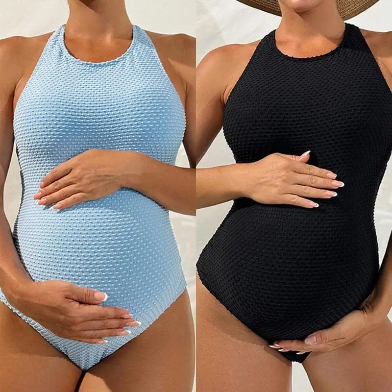 Maillot de bain maternité une pièce col licou grossesse plage