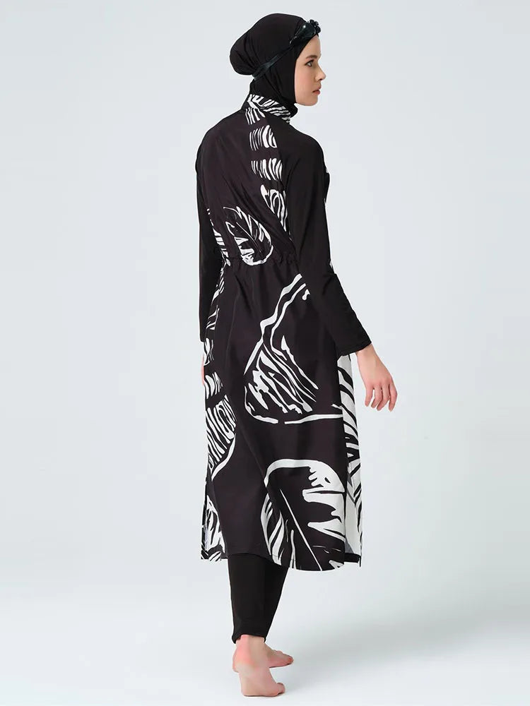 Burkini femme 3 pièces imprimé tropical imperméable UPF50+