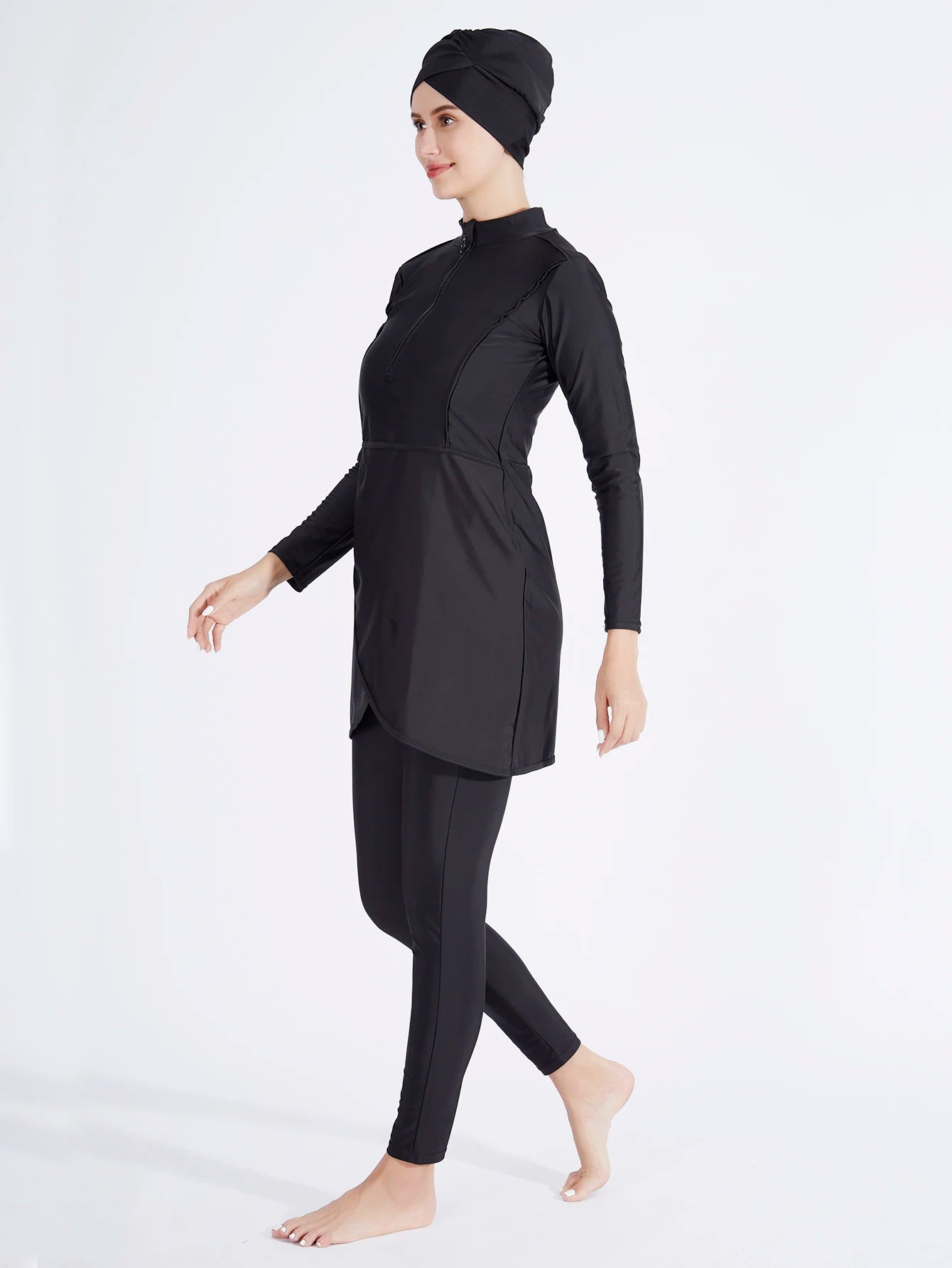 Burkini femme 3 pièces imprimé floral couverture intégrale