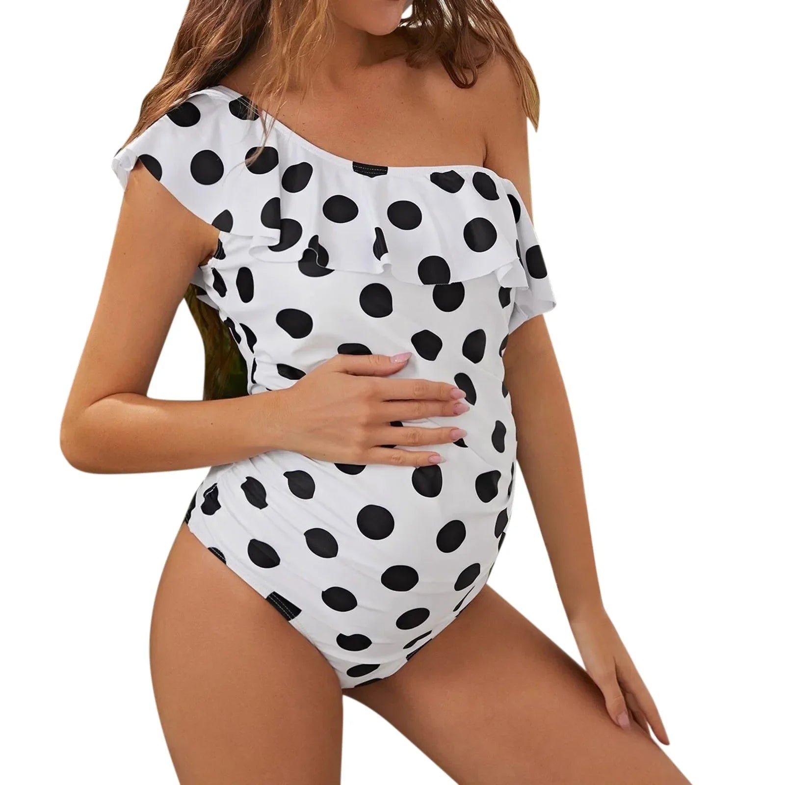 Maillot de bain maternité une pièce à volants