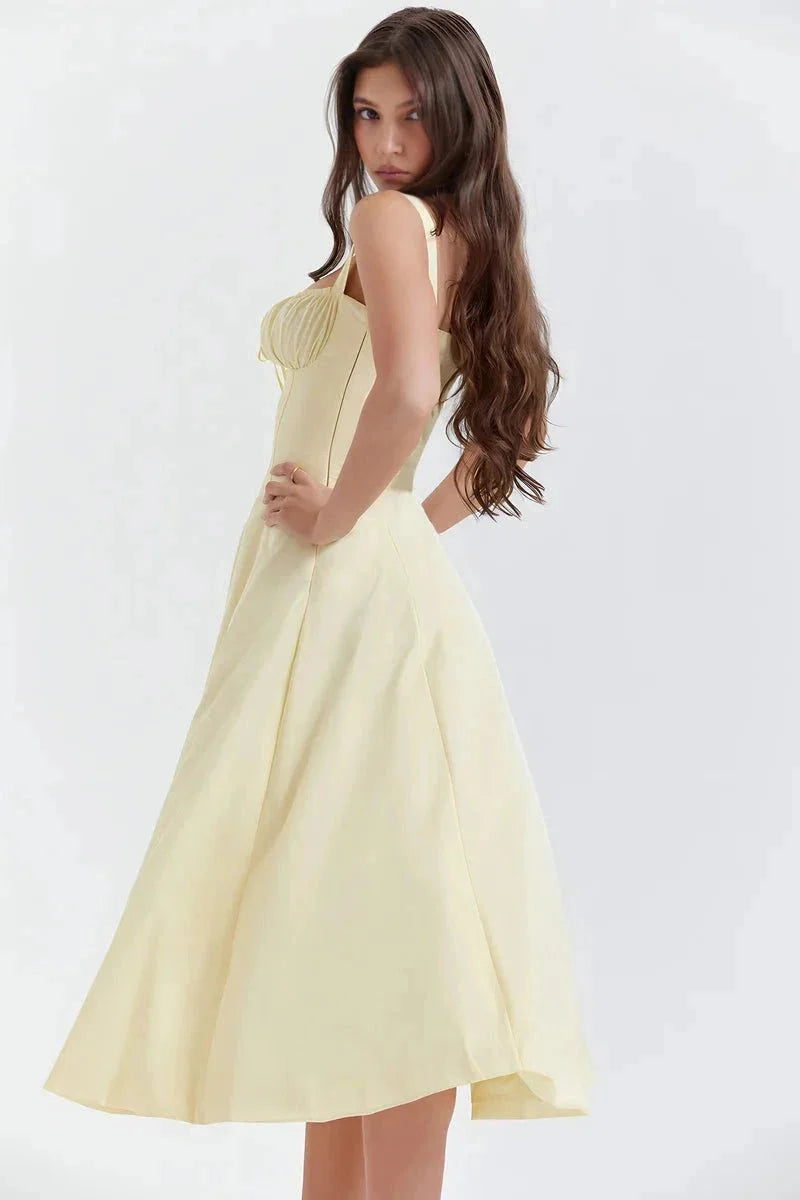 Robe Femme Corsage Nœud Imprimé Floral Printemps Été