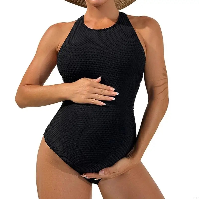 Maillot de bain maternité une pièce col licou grossesse plage