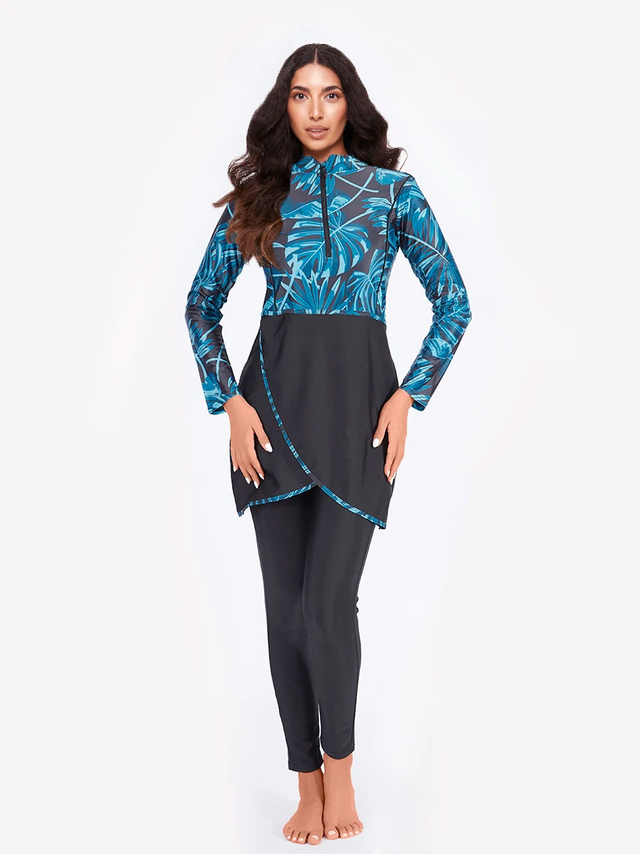 Burkini femme manches longues hijab sport séchage rapide UPF50+
