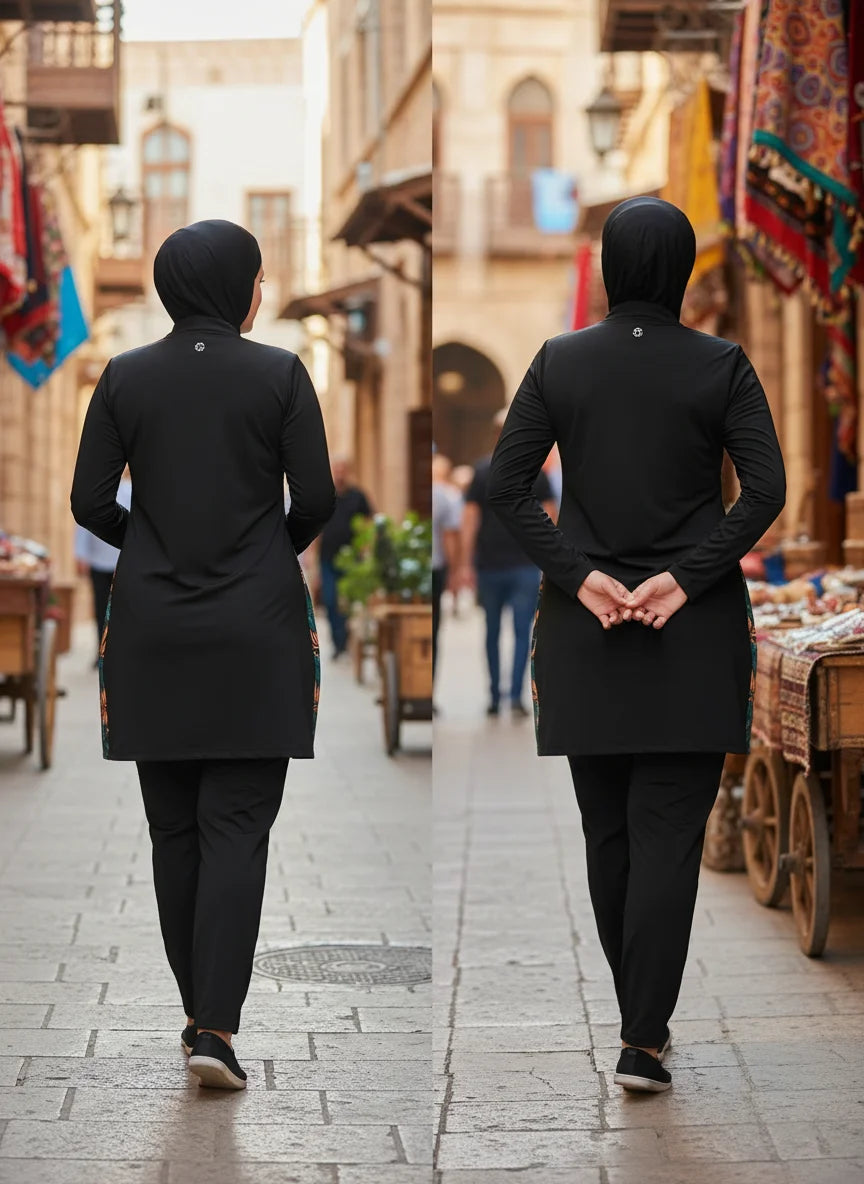 Burkini sport femme 3 pièces manches longues séchage rapide