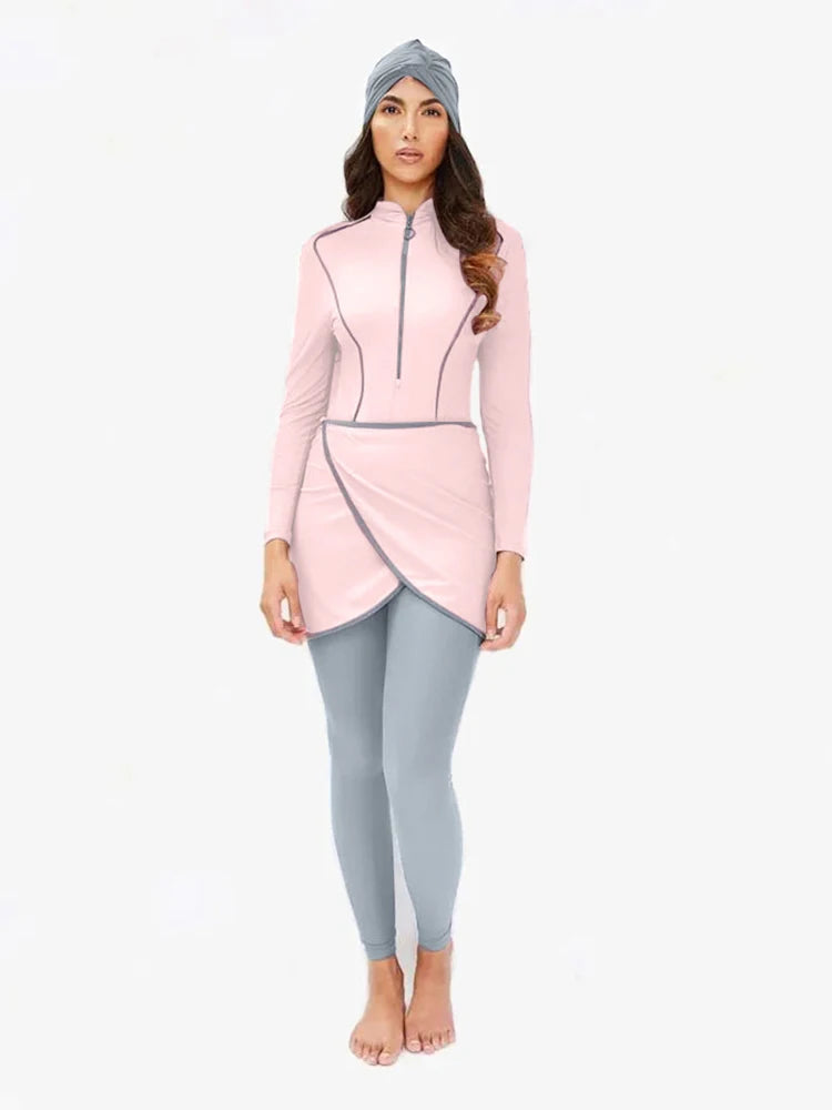 Burkini femme manches longues hijab sport séchage rapide UPF50+