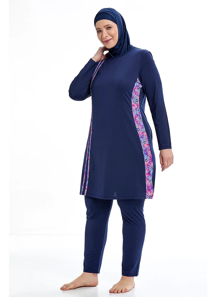 Burkini sport femme 3 pièces manches longues séchage rapide